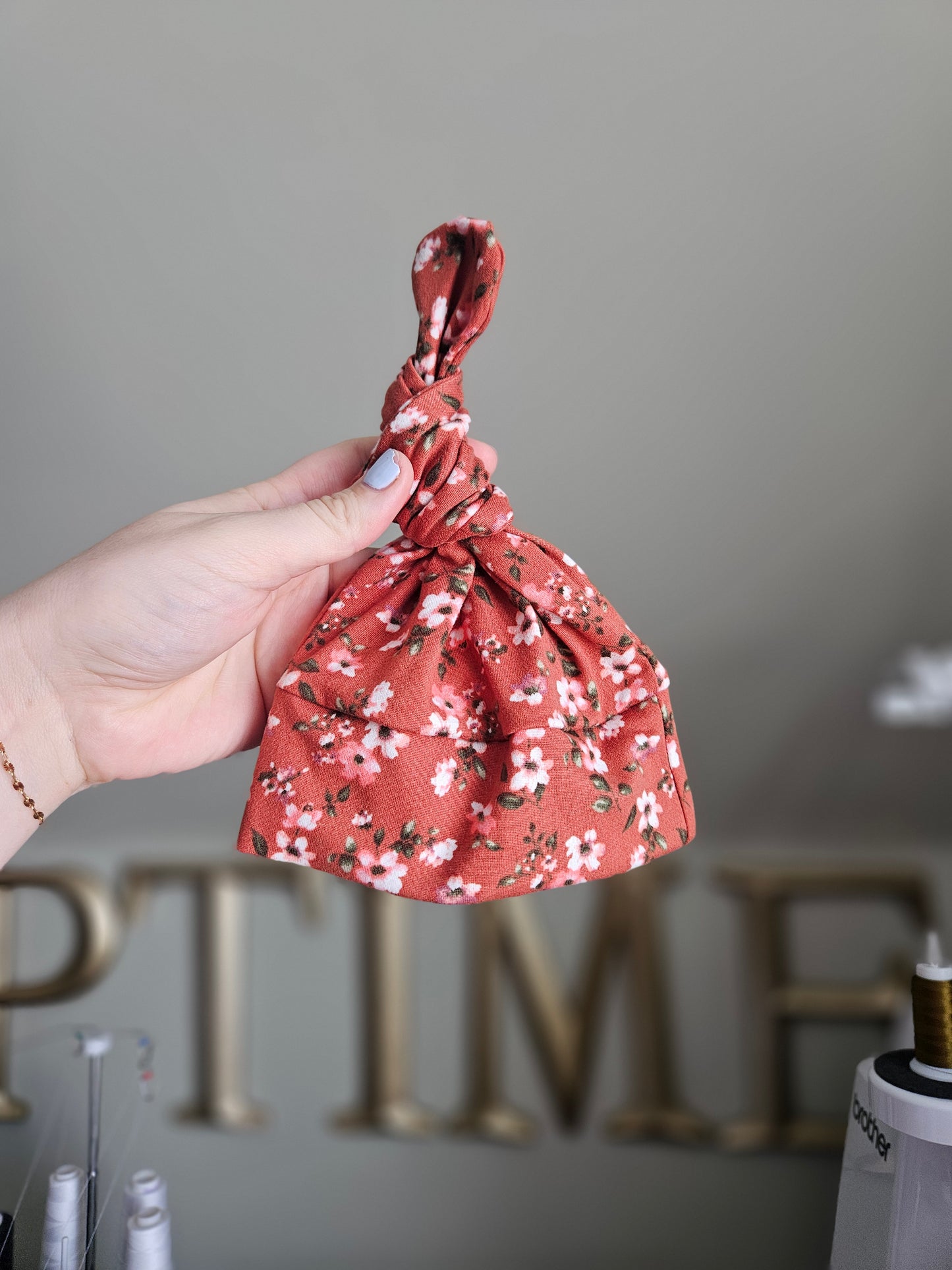 Newborn- Single Top Knot Hat