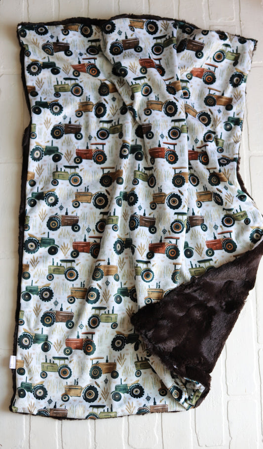 Rustic Tractors XL Lovey Blanket (larger size)