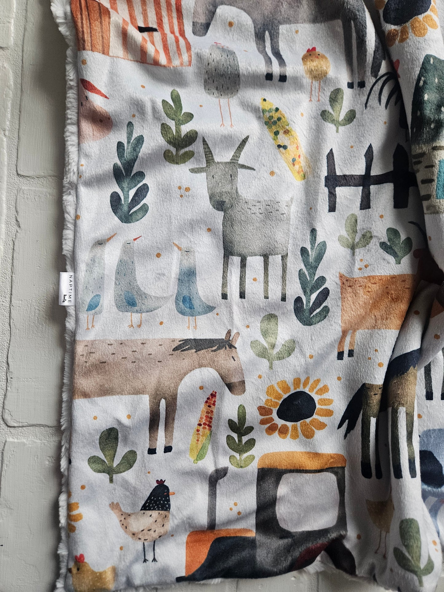 Farm Watercolor XL Lovey Blanket (larger size)