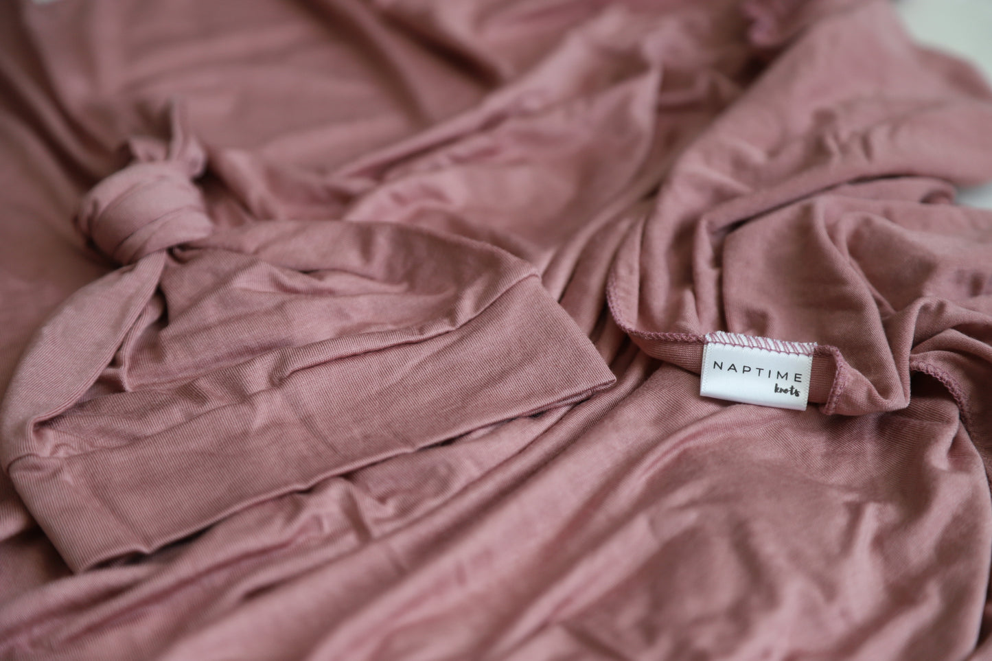 Mauve Pink Bamboo Hat/Swaddle Set