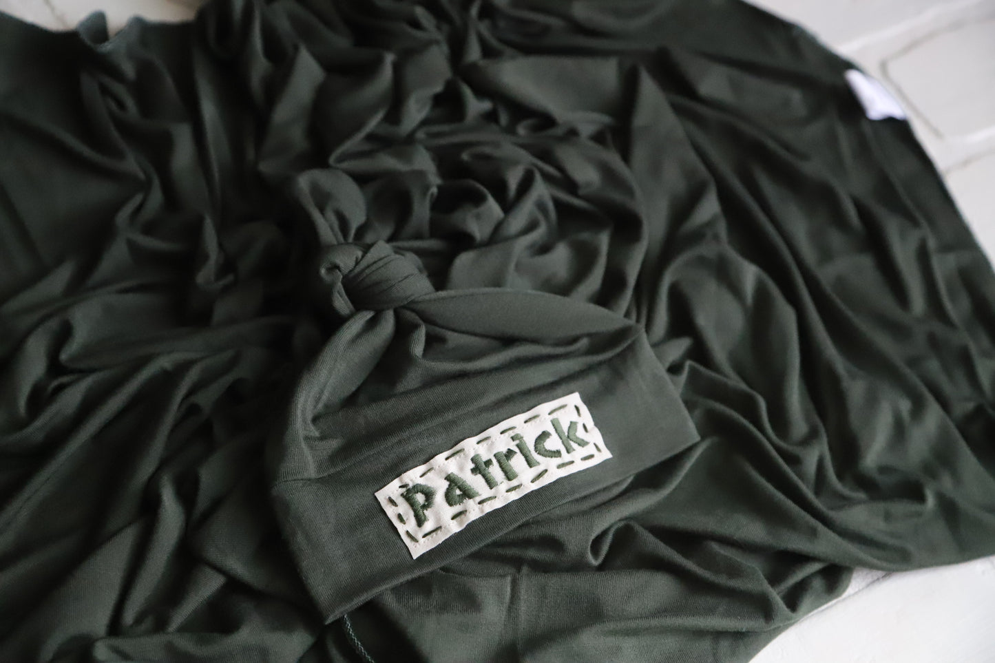 Olive Green Bamboo Hat/Swaddle Set