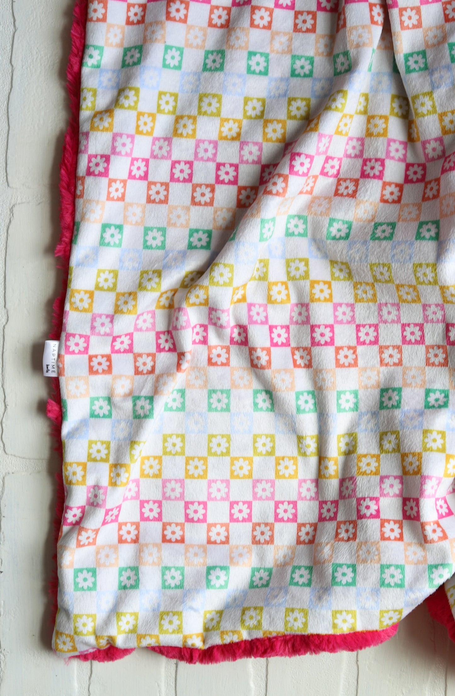 Flower Checkered Groovy XL Lovey (larger size)