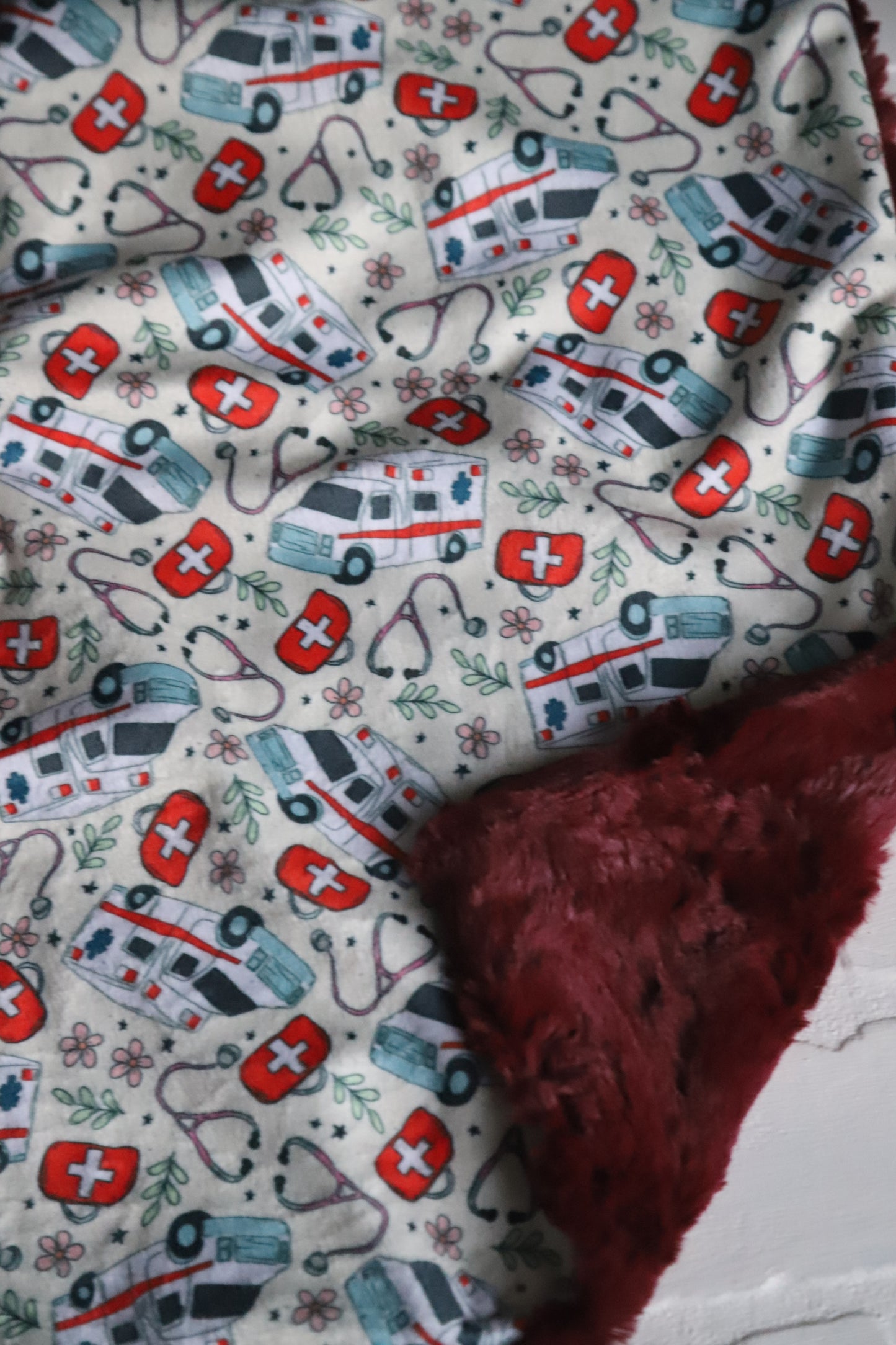 Ambulance Lovey Blanket