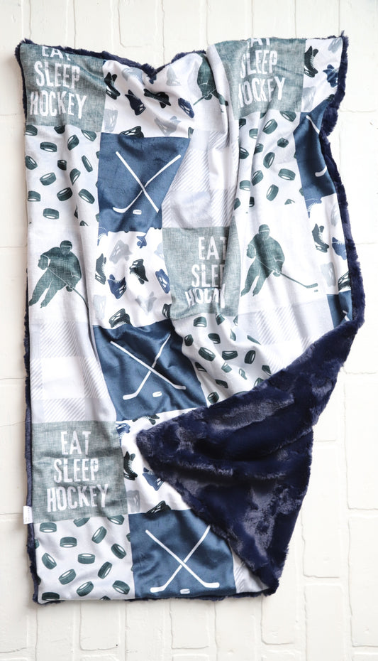 Hockey Quilt XL Lovey Blanket (larger size)