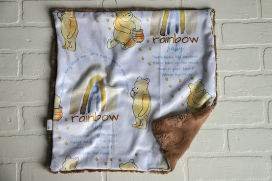 Pooh | Rainbow Baby Lovey Blanket