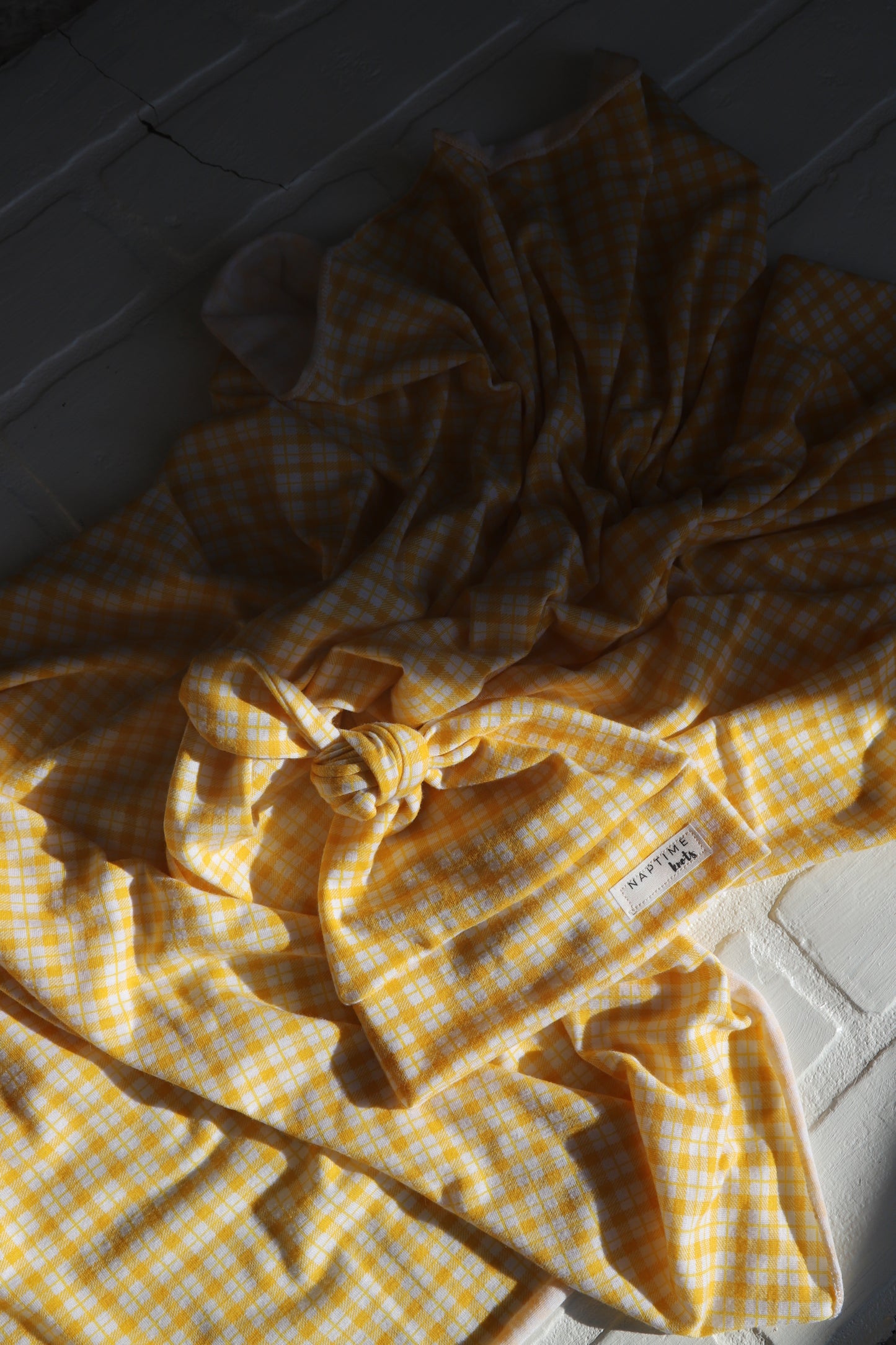 Yellow Plaid Hat/Swaddle Set