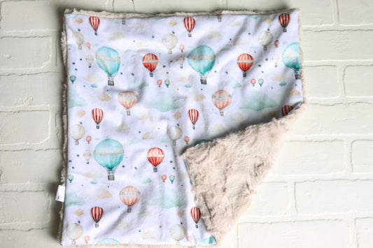Hot Air Balloon Neutral Lovey Blanket