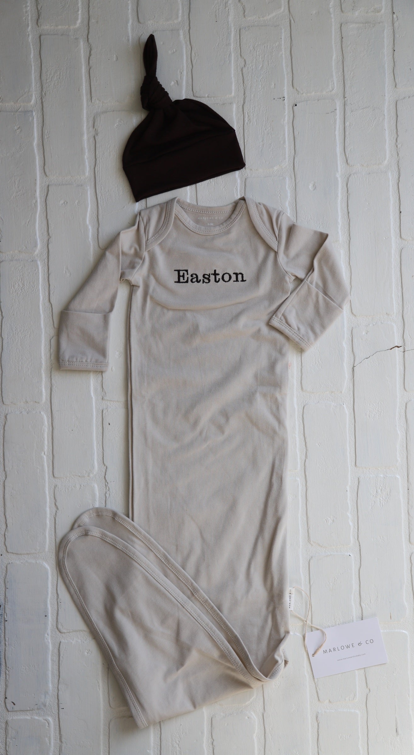 Personalized Knotted Gown - 0-3 Months OAT