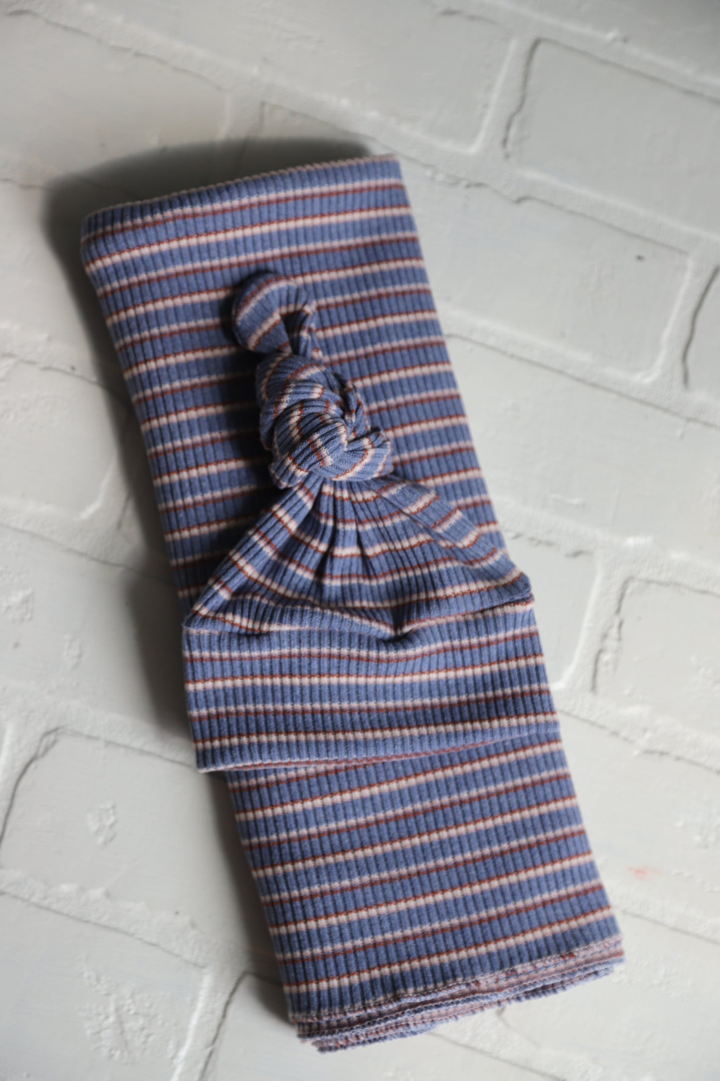 Vintage Stripes Ribbed Hat/Swaddle Set