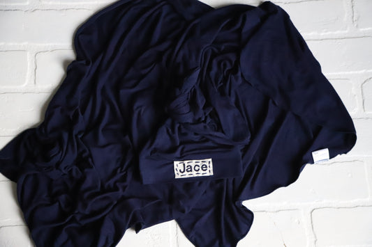 Navy Blue Bamboo Hat/Swaddle Set