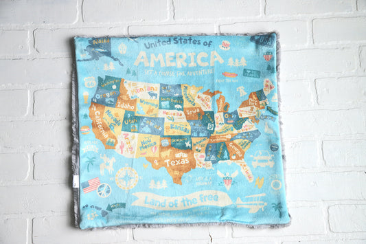 United States Map Lovey Blanket