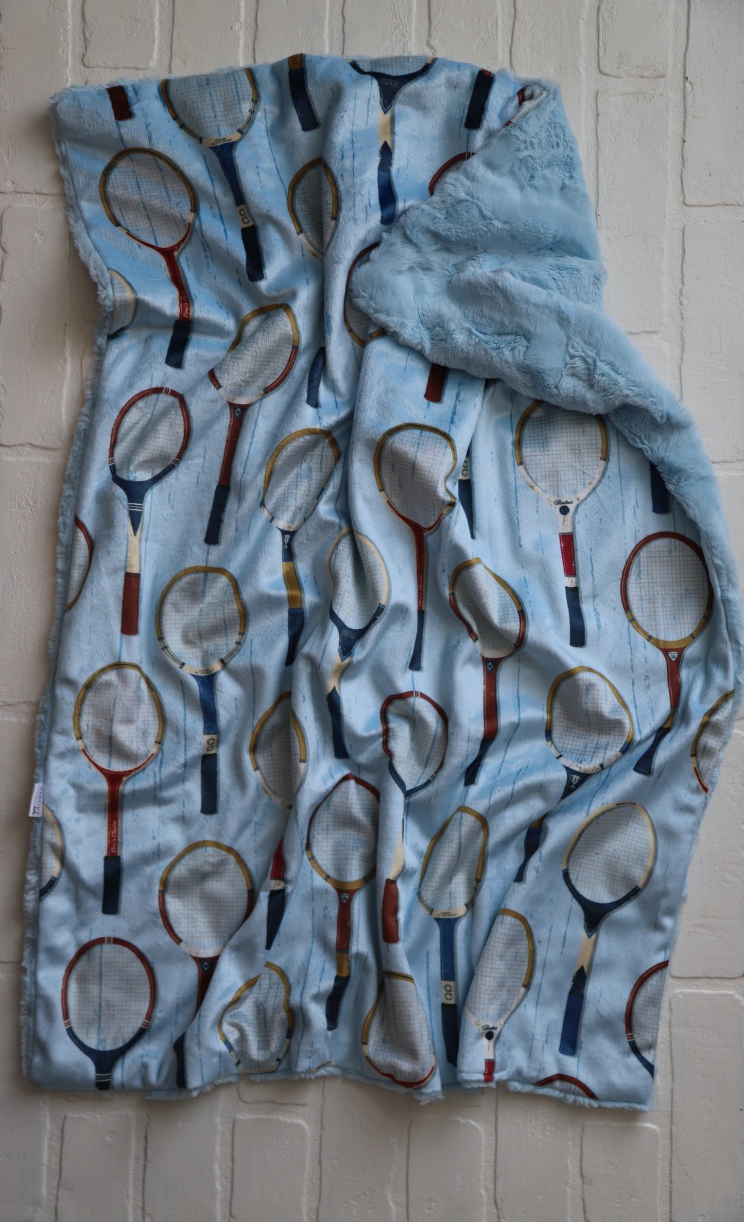 Vintage Tennis Rackets XL Lovey Blanket (larger size)