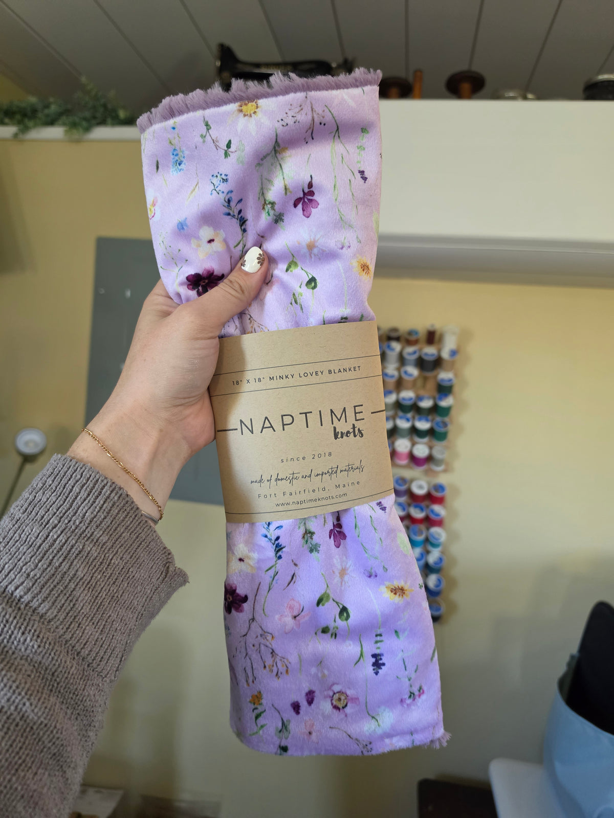 Purple Floral Lovey Blanket