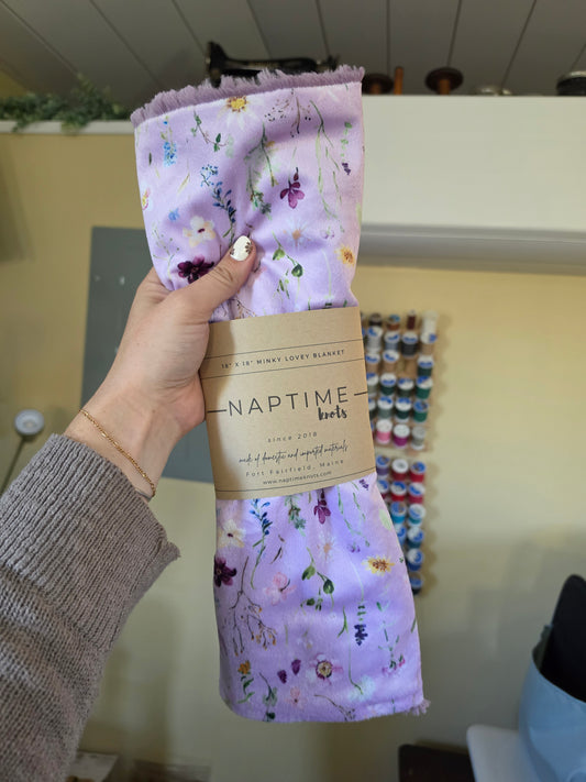 Purple Floral Lovey Blanket
