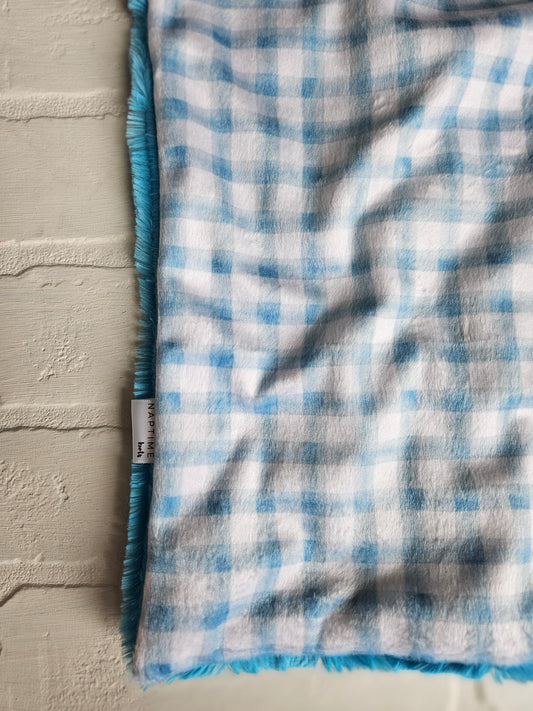 Blue Gingham Plaid Lovey Blanket