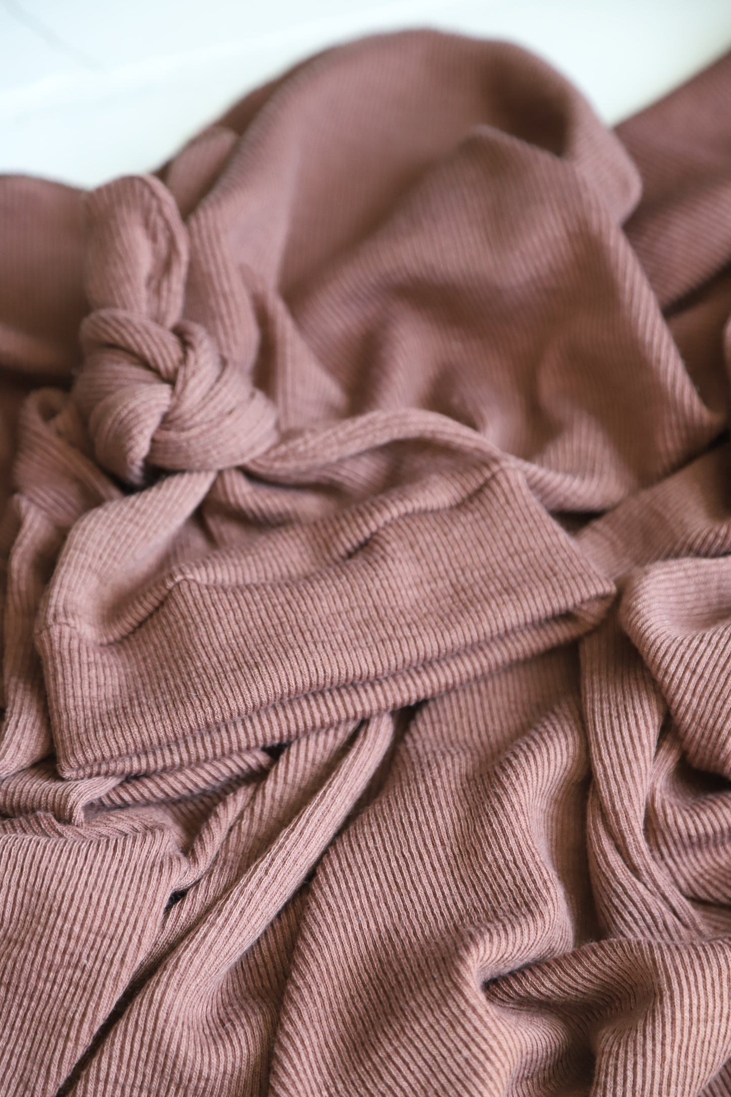 Chocolate Ribbed Hat/Swaddle Set