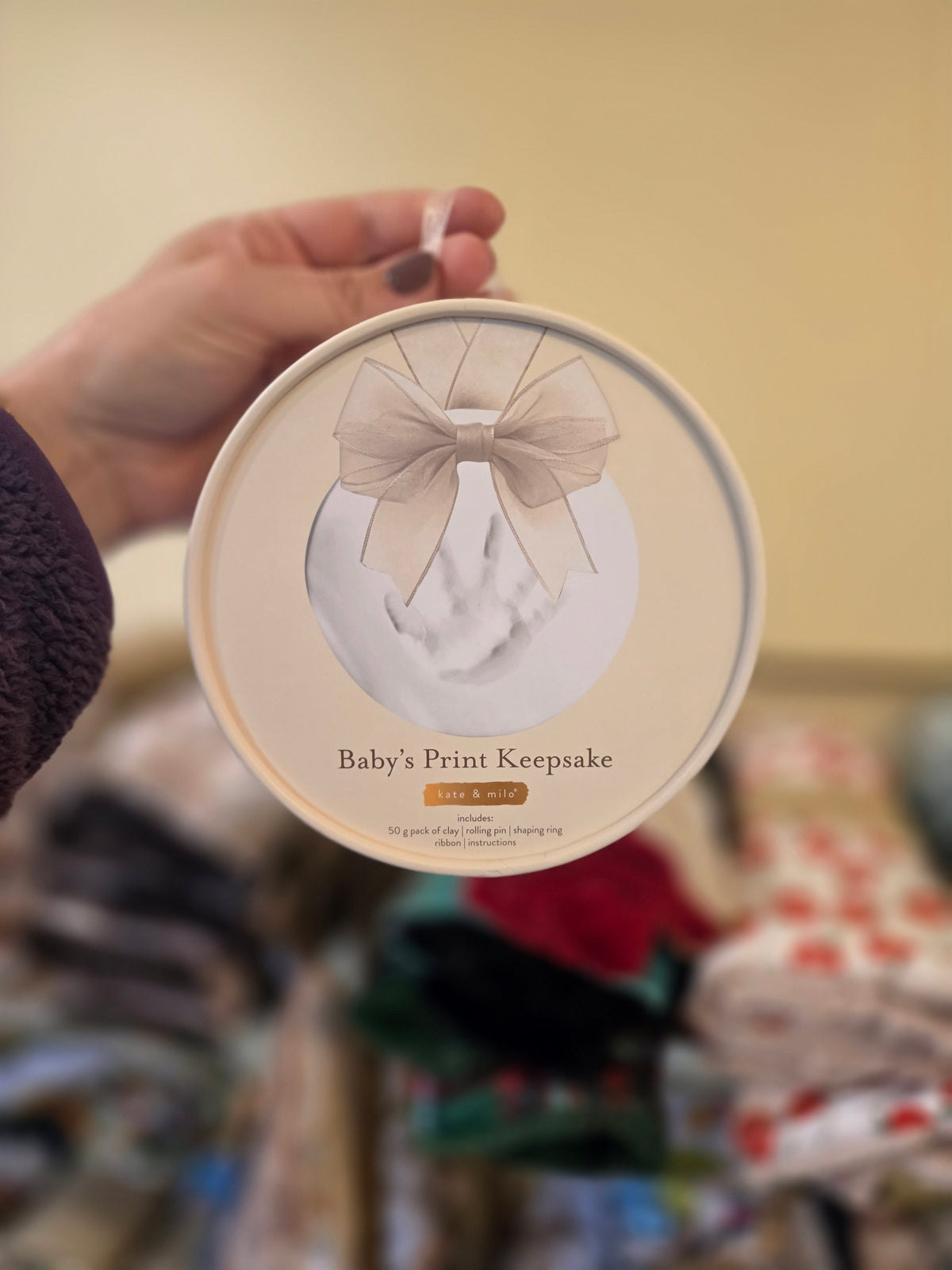 Baby Handprint & Footprint Christmas Ornament Kit, Ivory