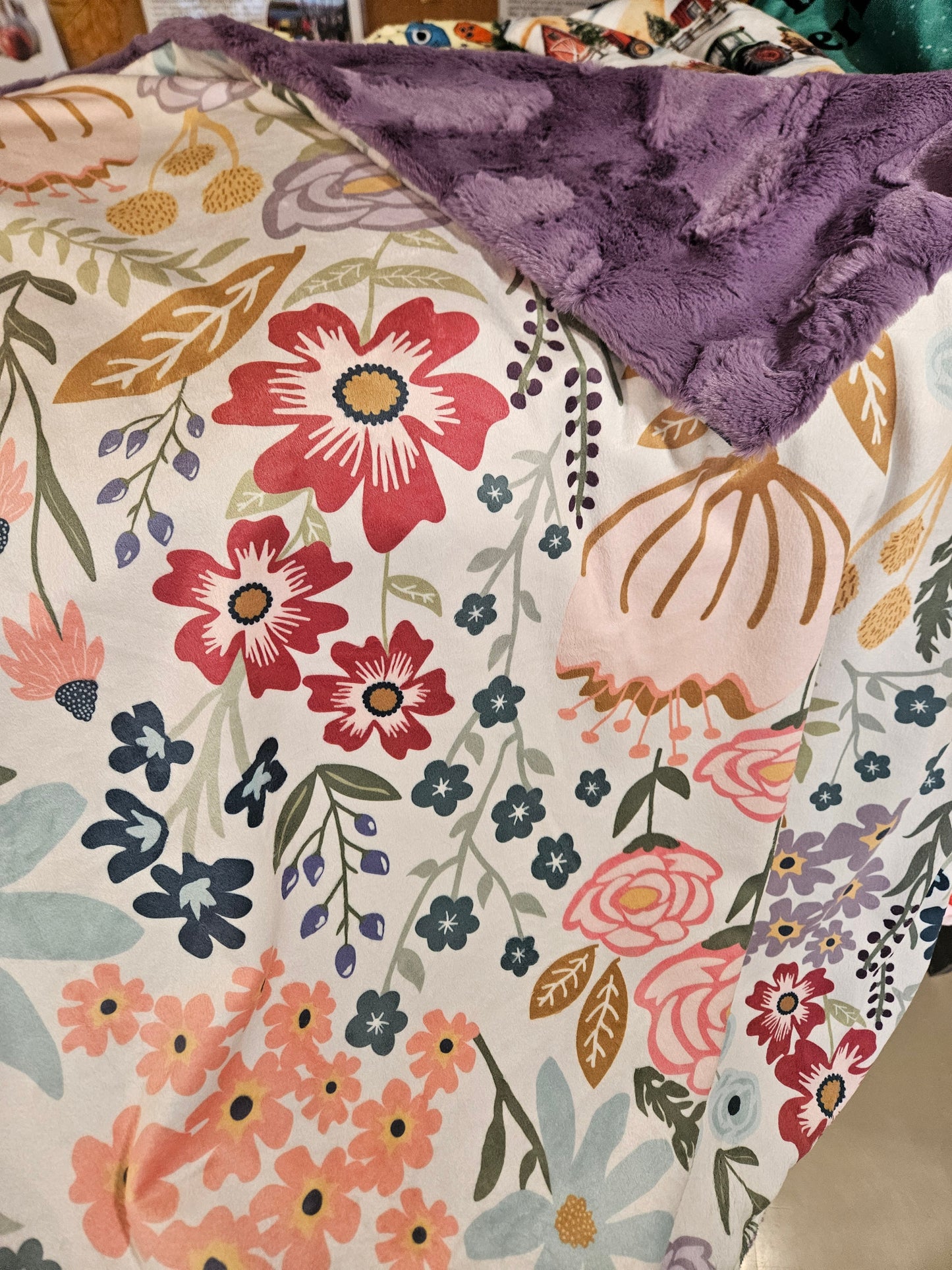 Purple Meadow Lovey Blanket (larger size)