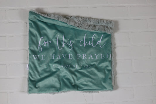 For This Child We Have Prayed Lovey Blanket