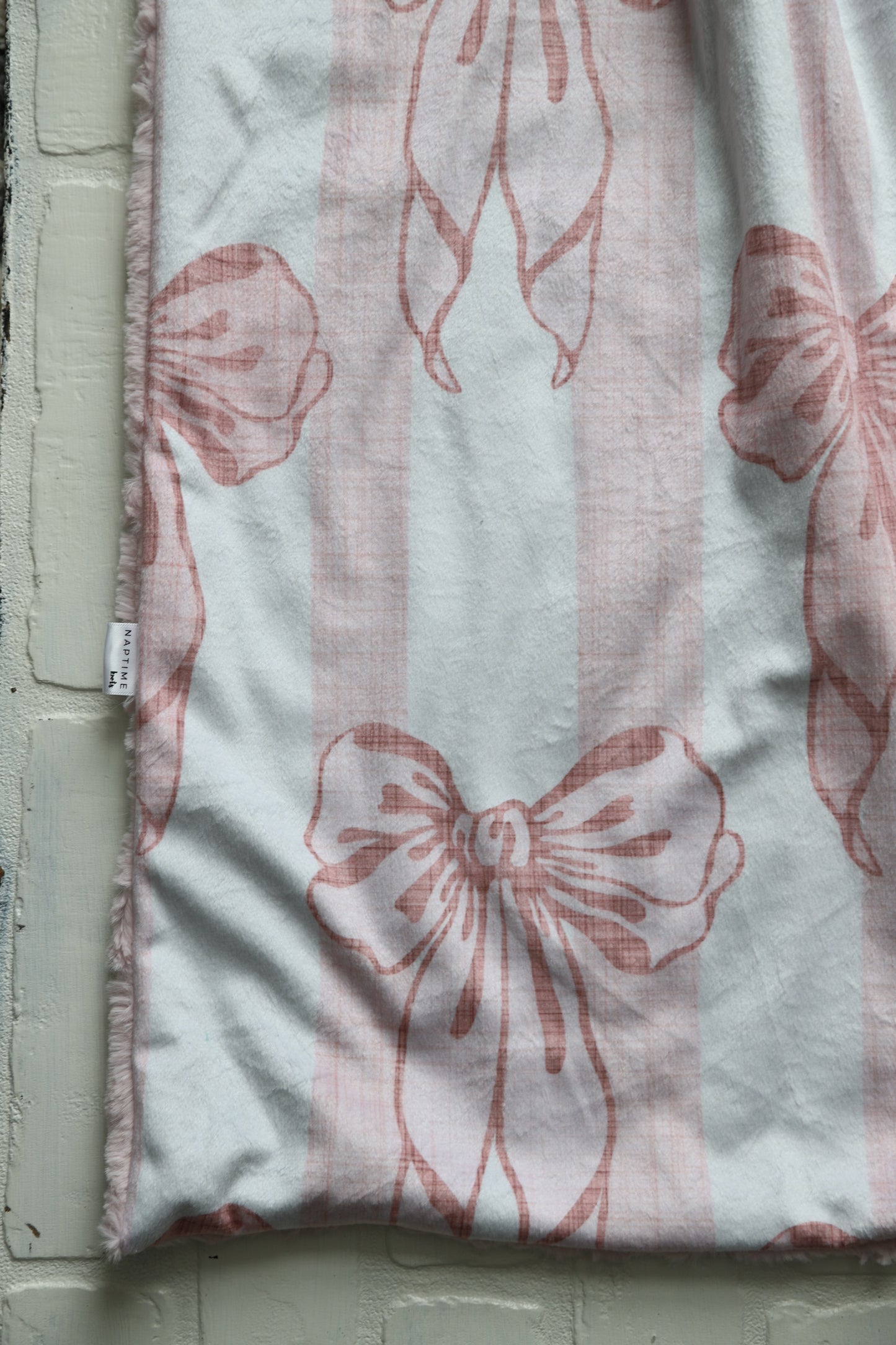 Bows Stripe XL Lovey Blanket (larger size)