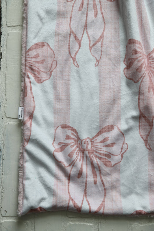 Bows Stripe XL Lovey Blanket (larger size)