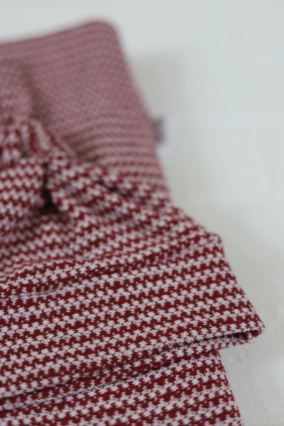 Maroon Houndstooth Hat/Swaddle Set