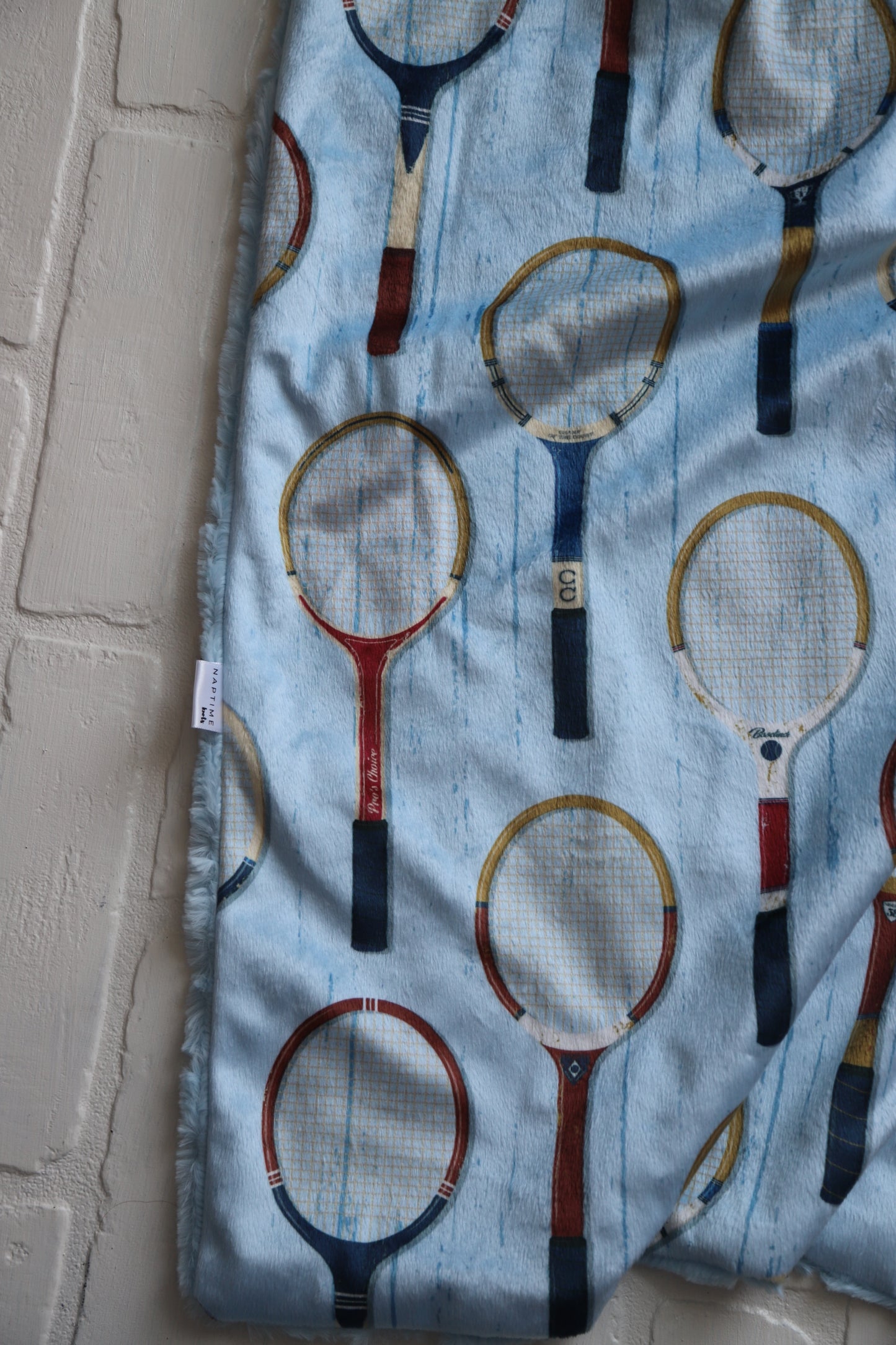 Vintage Tennis Rackets XL Lovey Blanket (larger size)