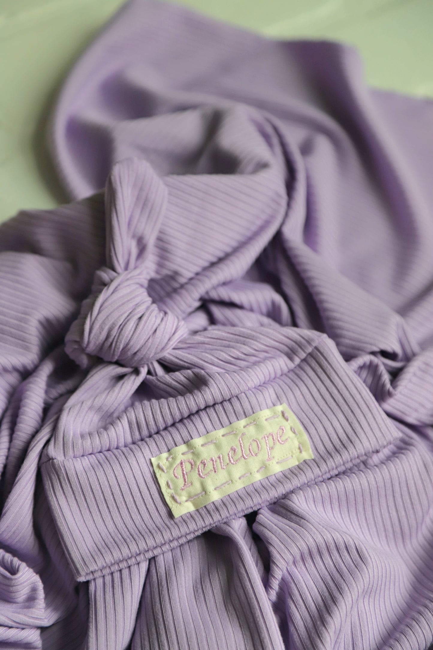 Purple Ribbed Hat/Swaddle Set
