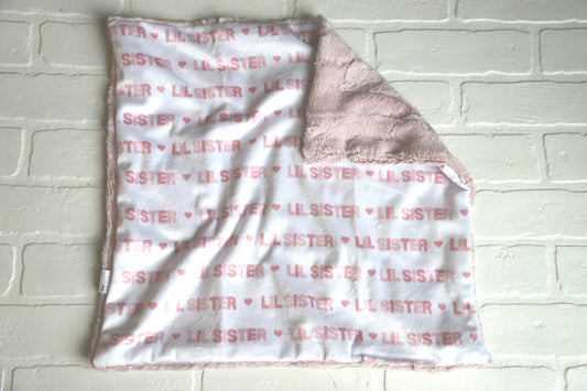 Lil Sister Pink Lovey Blanket