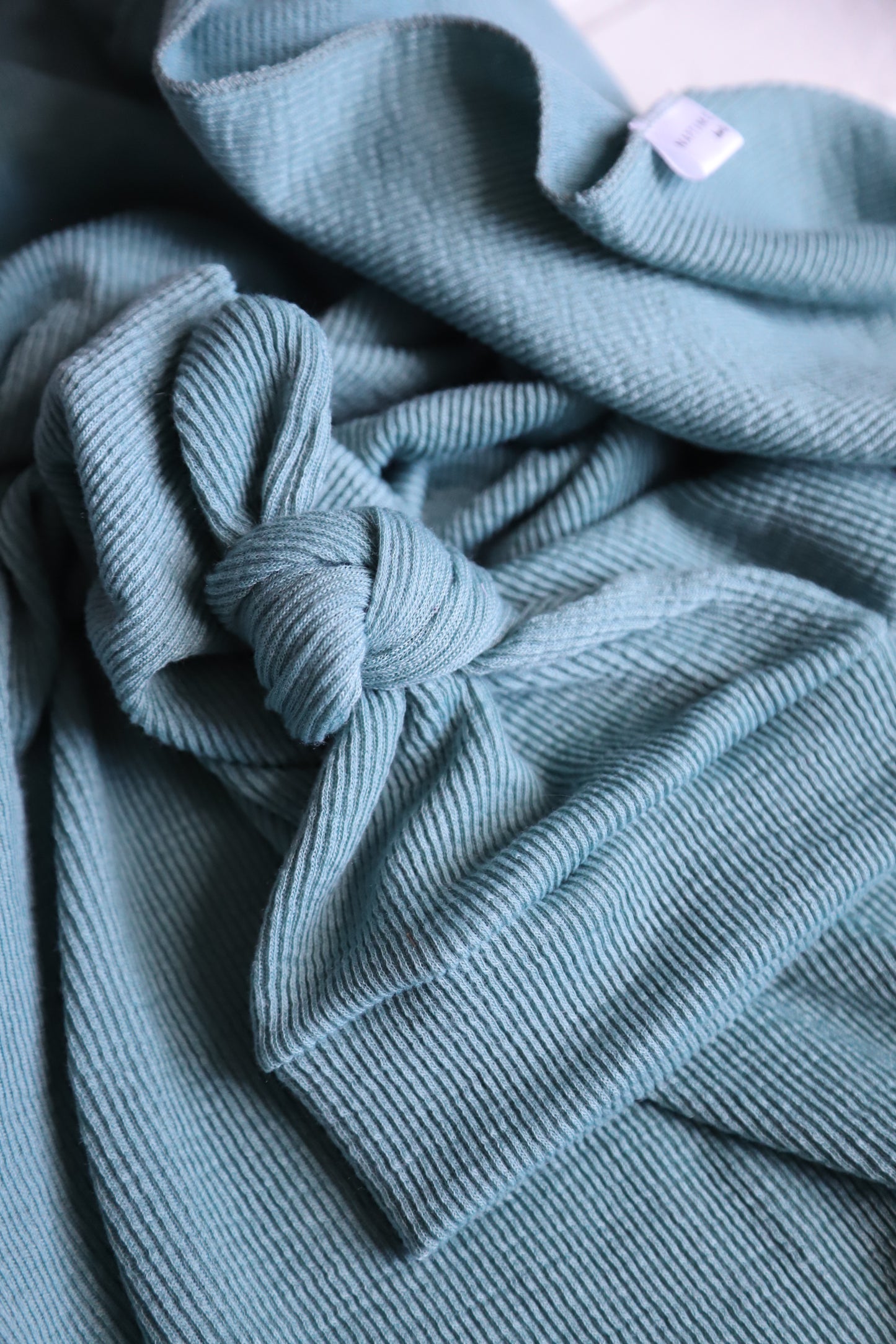 Teal Blue Ribbed Hat/Swaddle Set