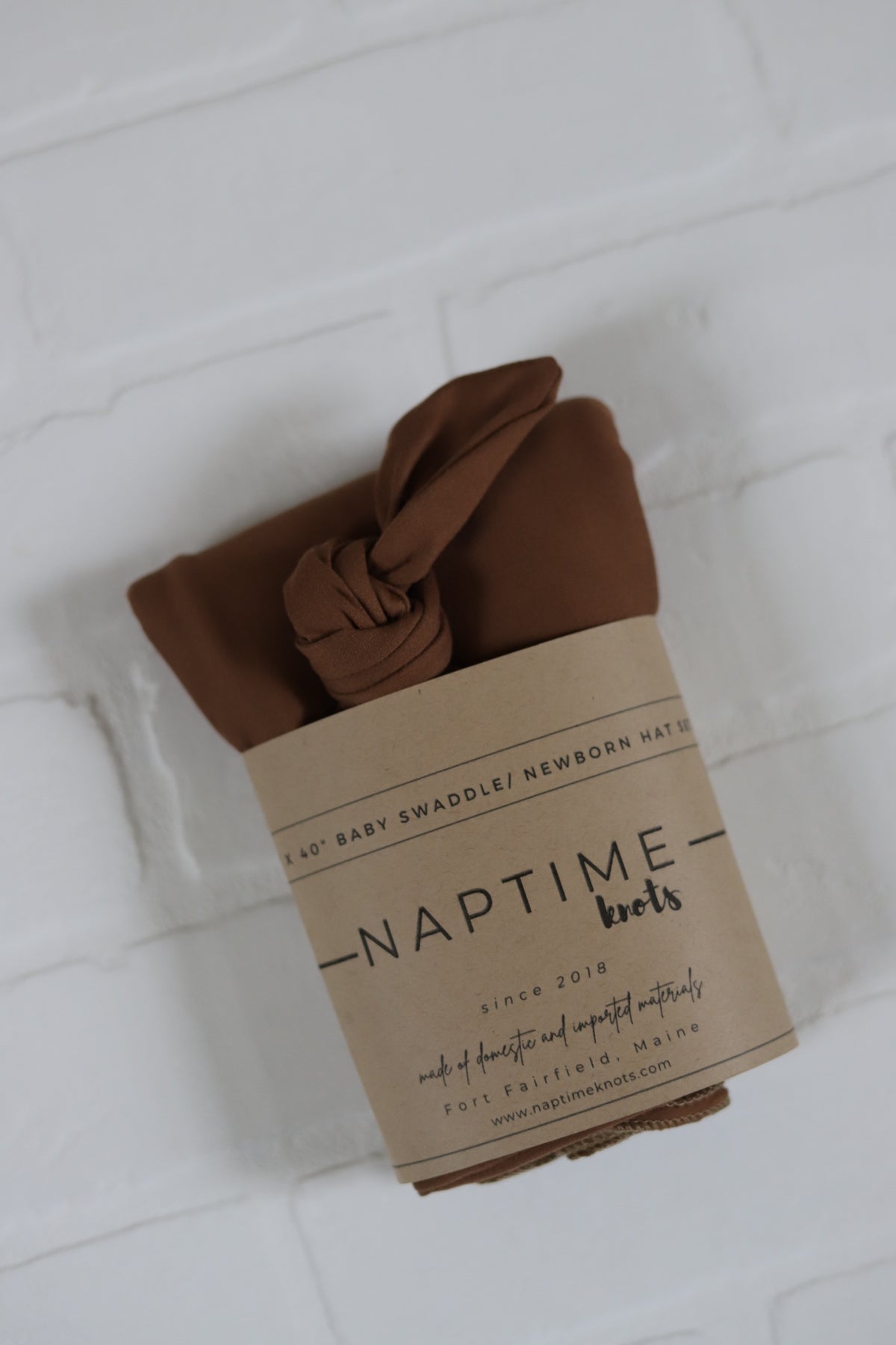 Mocha Brown Newborn Hat/Swaddle Set