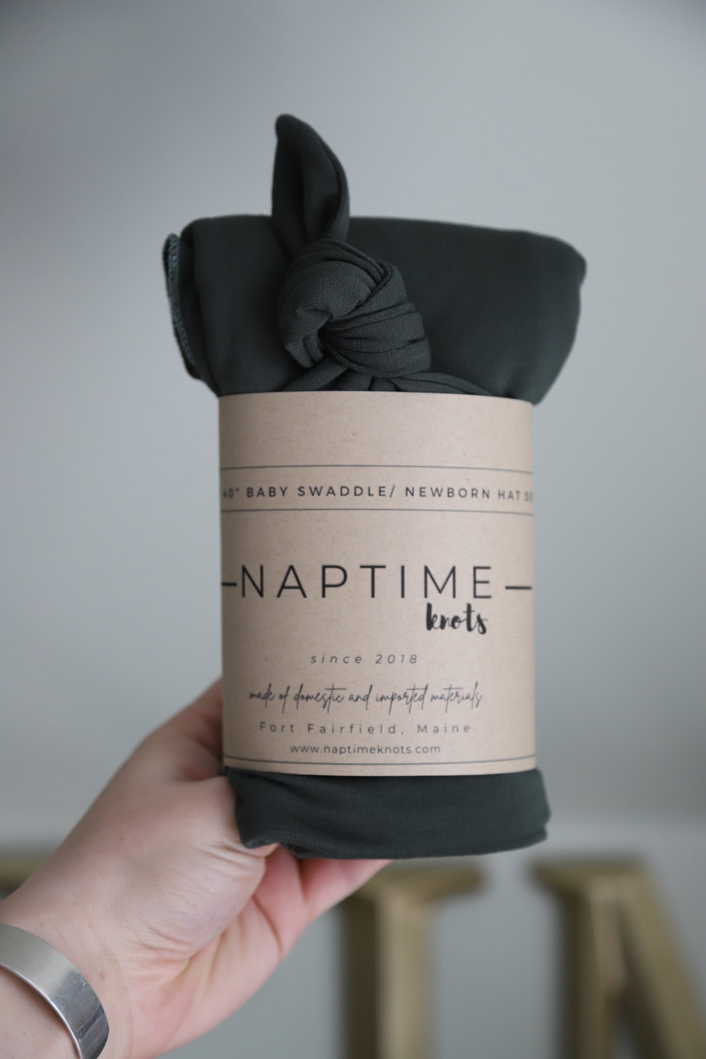 Olive Green Bamboo Hat/Swaddle Set