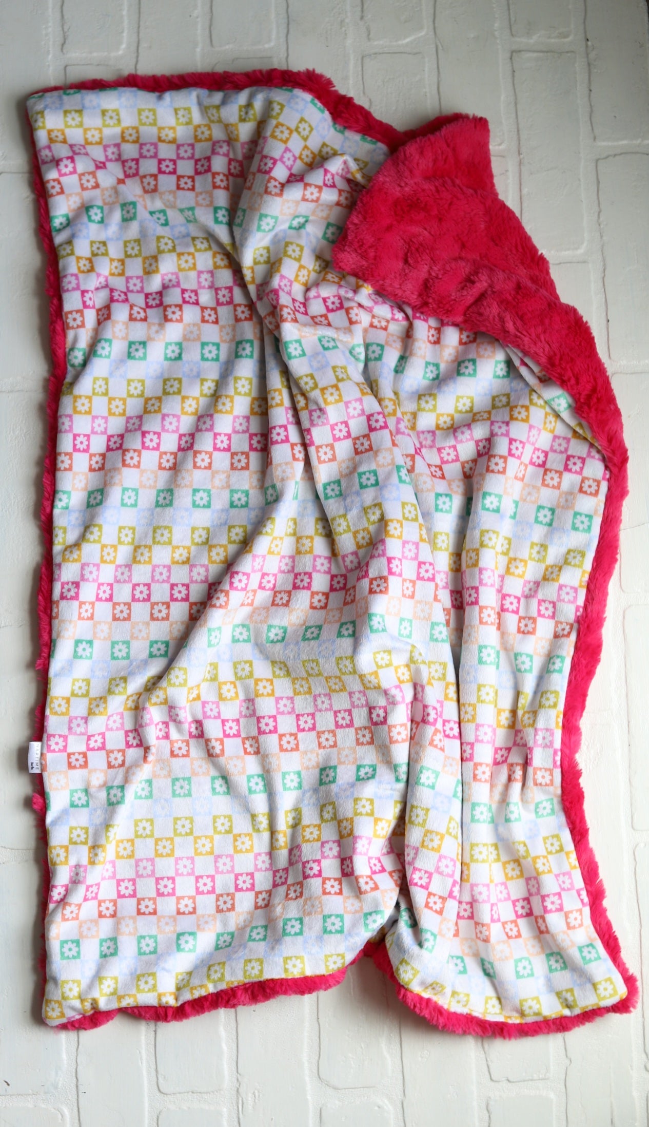 Flower Checkered Groovy XL Lovey (larger size)