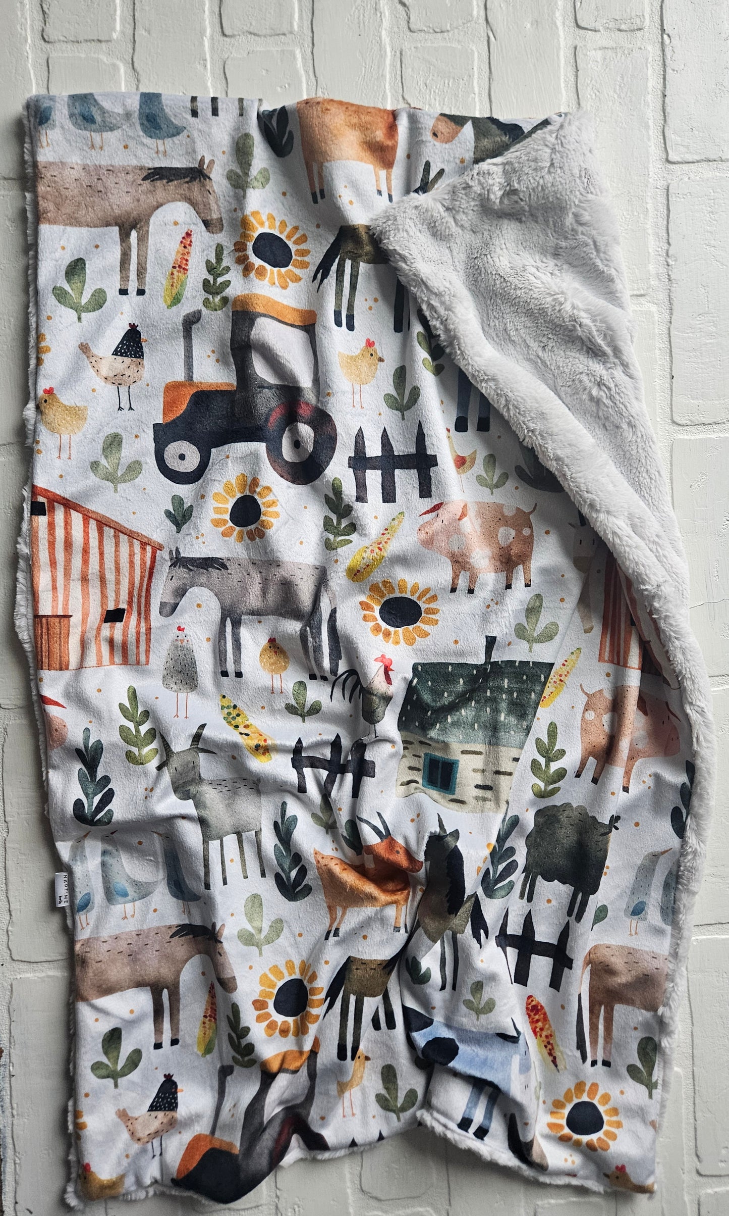 Farm Watercolor XL Lovey Blanket (larger size)