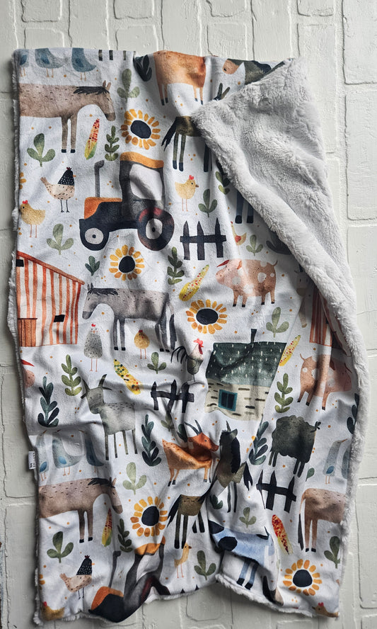 Farm Watercolor XL Lovey Blanket (larger size)