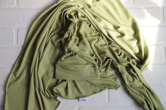 Green Apple Ribbed Hat/Swaddle Set