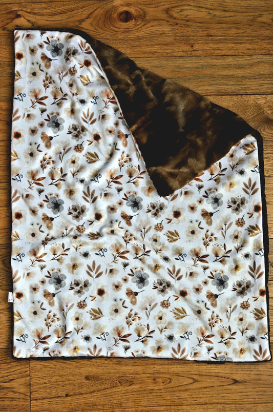 Neutral Floral XL Lovey Blanket (larger size)