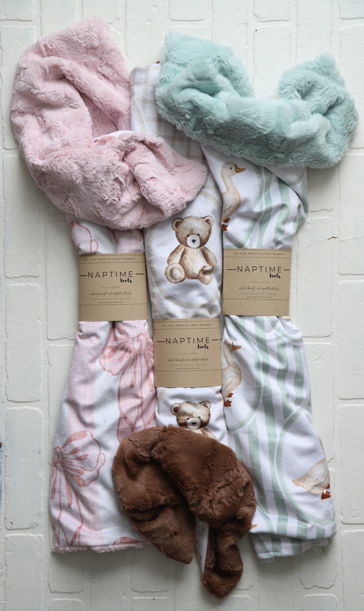 Bows Stripe XL Lovey Blanket (larger size)