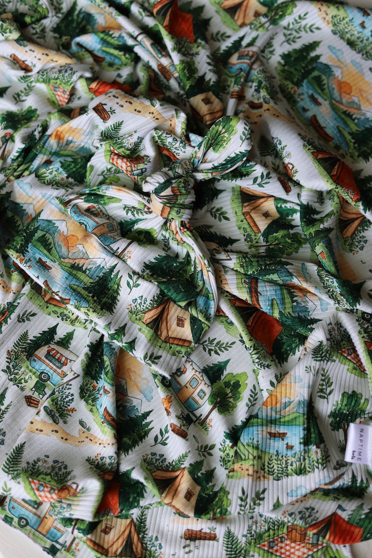 Camping Adventure Ribbed Newborn Hat/Swaddle Set