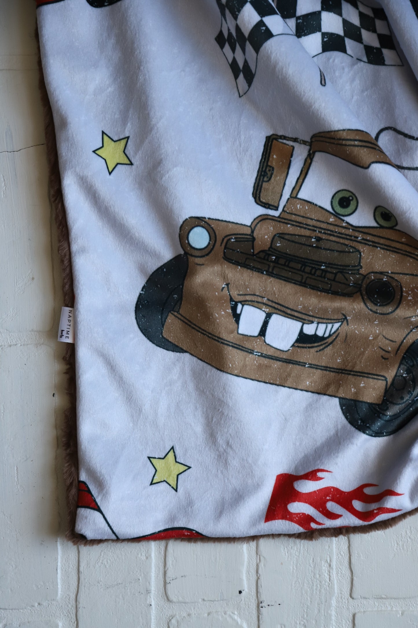 Lighting McQueen + Tow Mater XL Lovey Blanket (larger size)