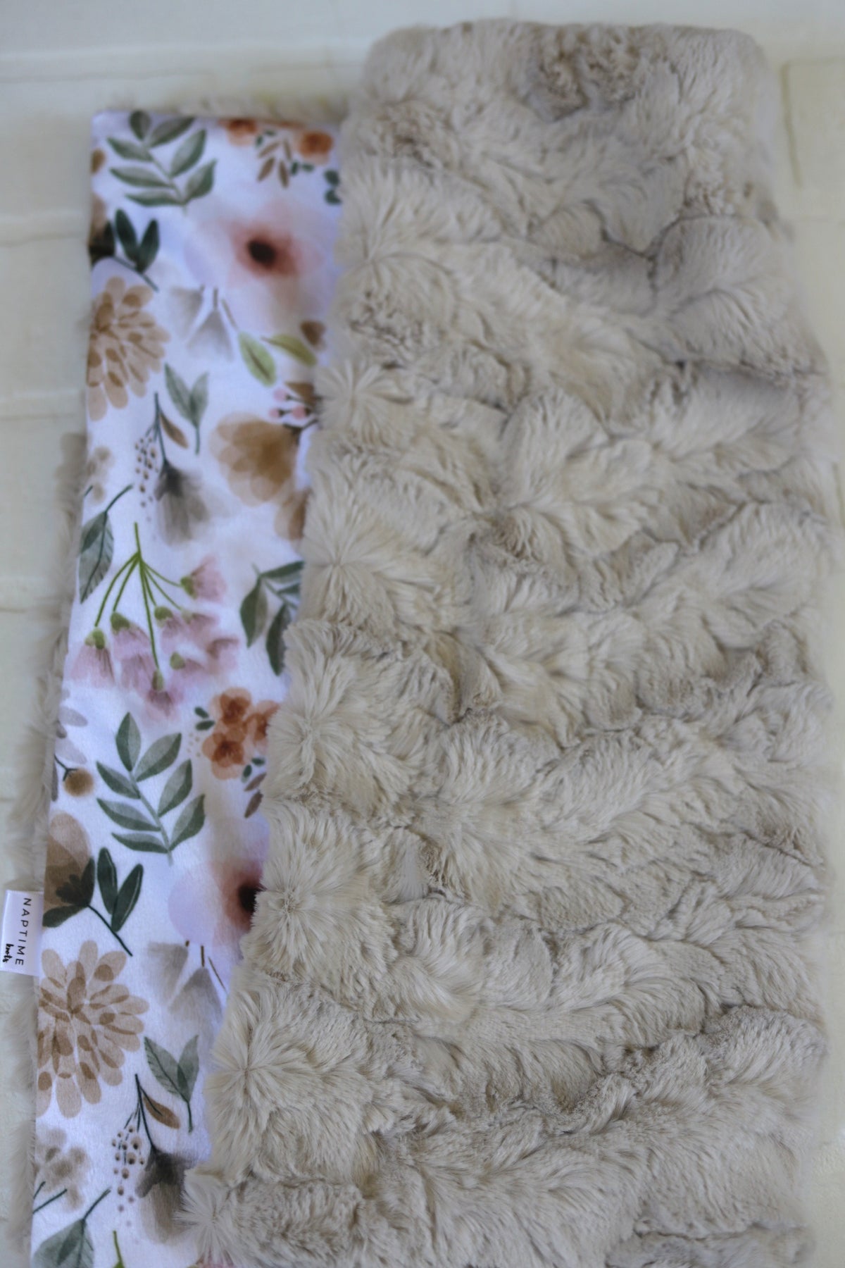 Neutral Watercolor Floral Lovey Blanket