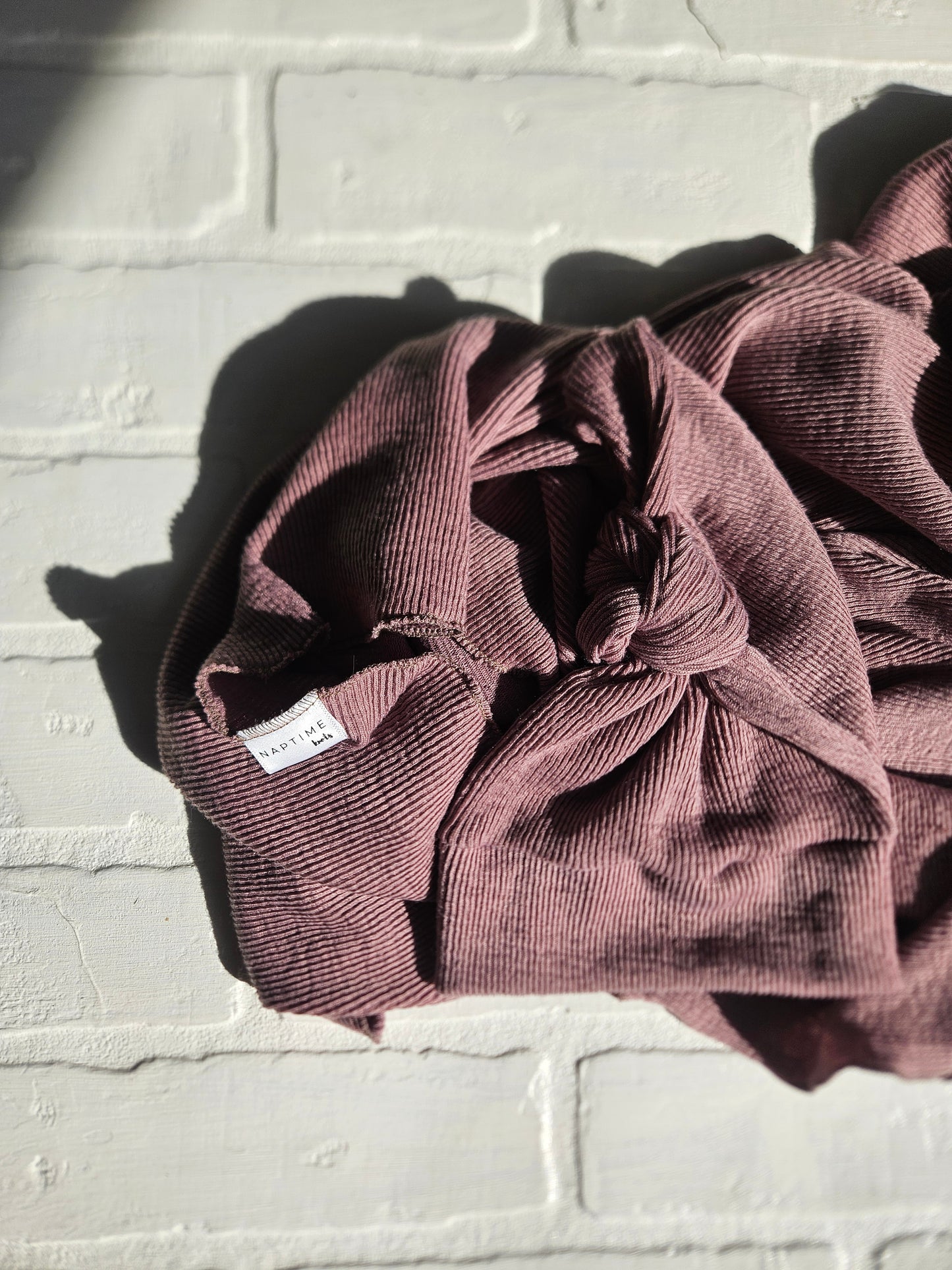 Chocolate Ribbed Hat/Swaddle Set