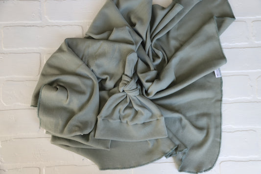 Sage Green Rib Newborn Hat/Swaddle Set
