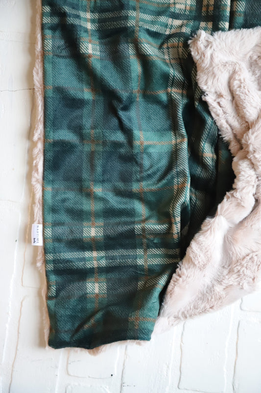 Green Plaid XL Lovey Blanket (larger size)