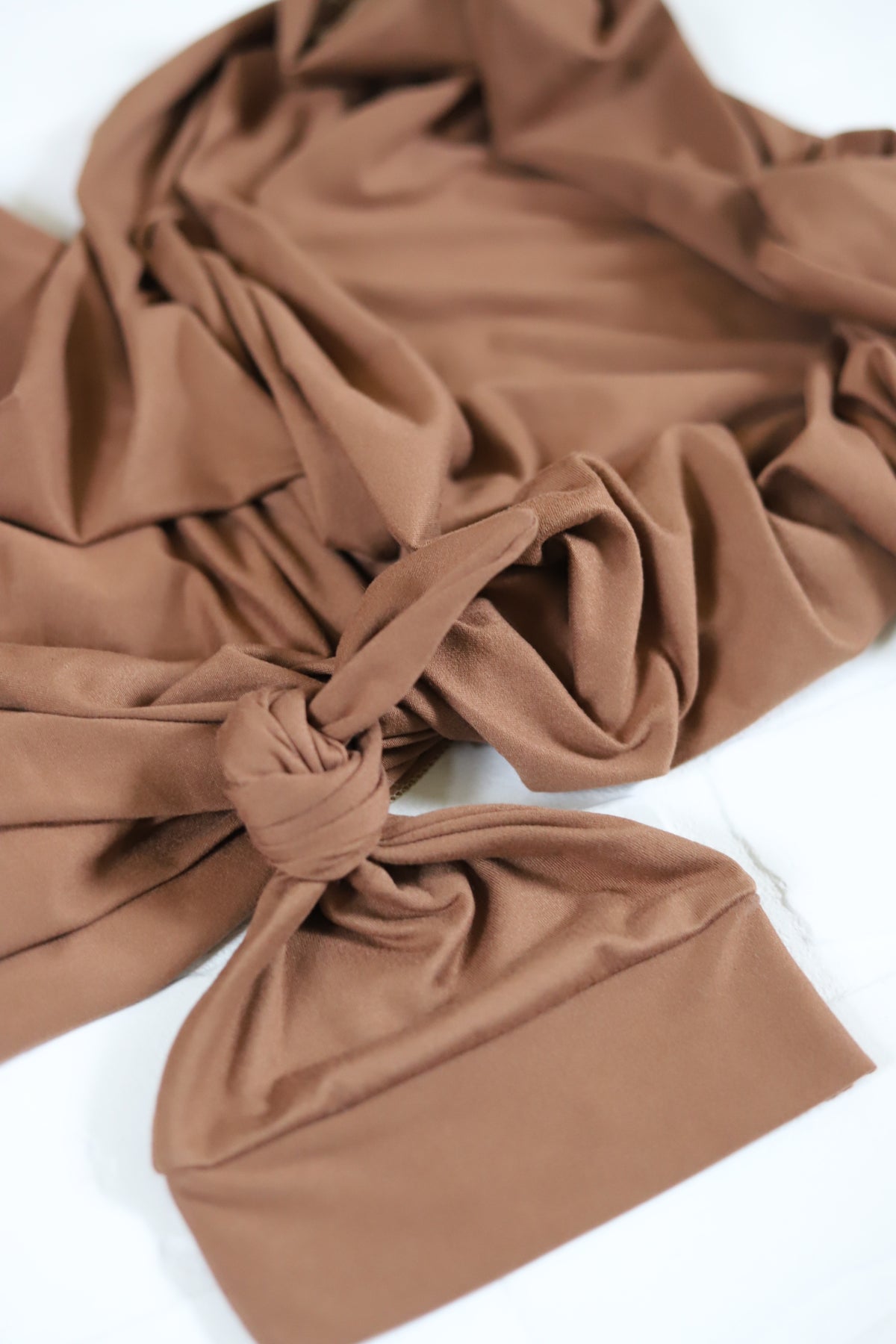 Mocha Brown Newborn Hat/Swaddle Set