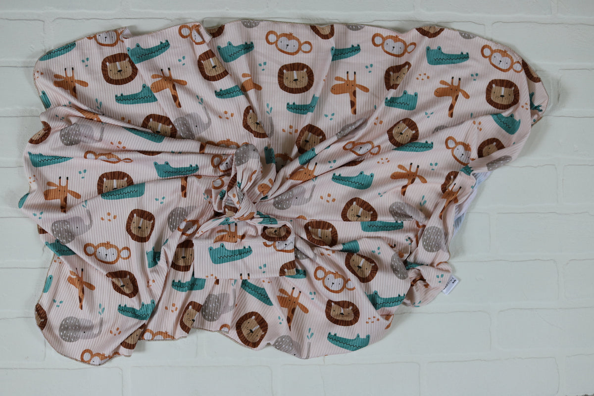 Safari Animals Hat/Swaddle Set