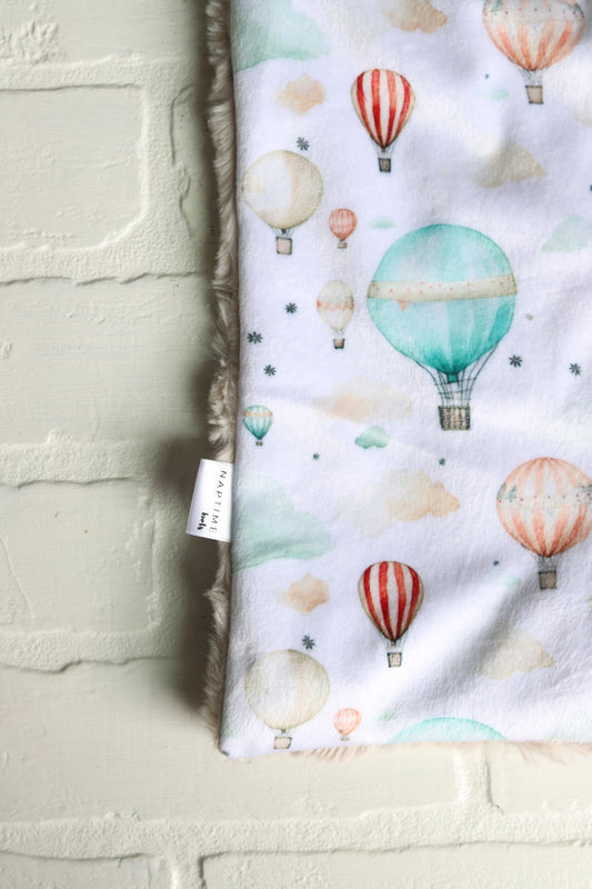 Hot Air Balloon Neutral Lovey Blanket