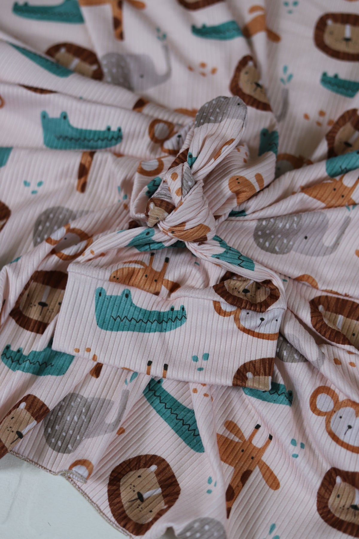Safari Animals Hat/Swaddle Set