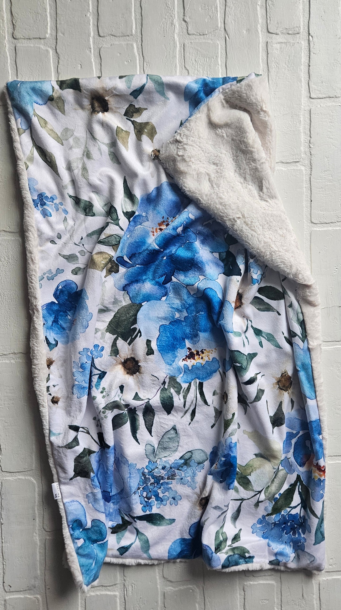 Blue Floral XL Lovey Blanket (larger size)