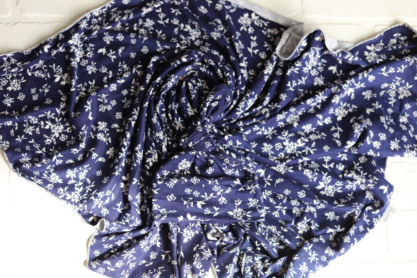 Navy Floral Newborn Hat/Swaddle Set